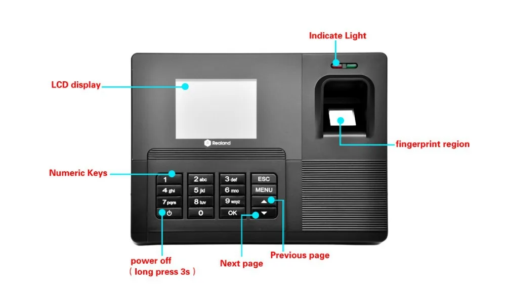 Realand ZDC30 TFT отпечатков пальцев rfidcard pin рабочего времени сотрудника заработной платы Регистраторы