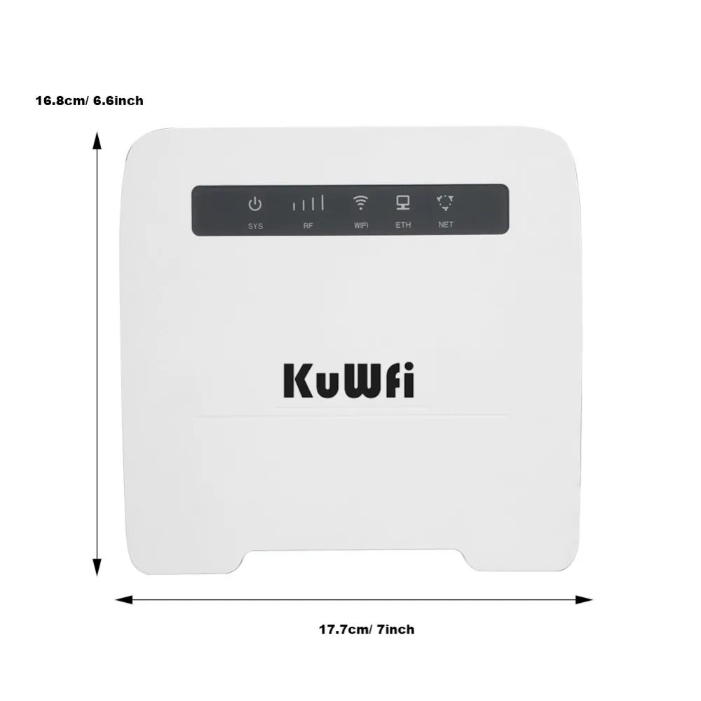 KuWfi 150 Мбит/с CAT4 4G CPE маршрутизатор 3G/4G LTE Wifi поддержка к проводной сети с RJ11 и RJ45Port
