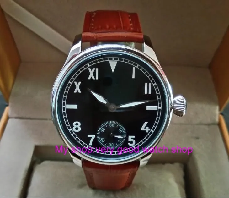 

green luminous 44mm parnis 6498 / ST3621 17 jewels Mechanical Hand Wind movement men's watches Mechanical watches 232A