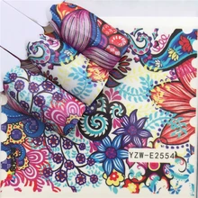 FWC наклейки для ногтей Водные Наклейки бабочка цветочные животные черно-белые геометрические Слайдеры для маникюра украшения для ногтей