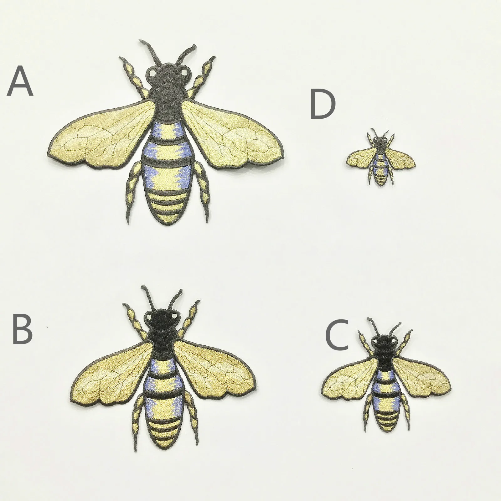 1 шт Золотая шелковая вышивка нашивки пчела насекомые пришить вышитые наклейки насекомое DIY нашивка "Пчела" одежда аппликация Значки