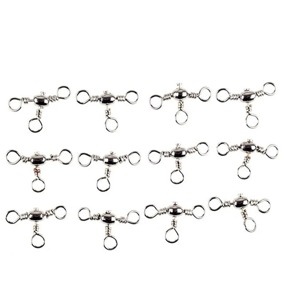 

Connector Fishing Snap Swivel 3 Way 200PCS/Lot 8# Swivel Connecting Ring Fishhook Lure Line Connector Fishing Tackle Accessory