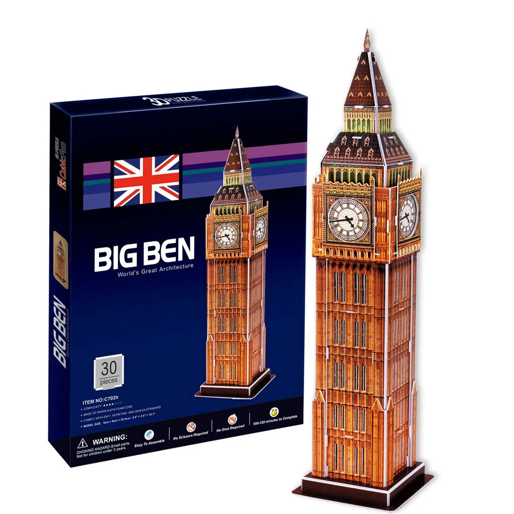 meel Tijdreeksen Miljard 3d Paper Puzzle Diy Model Kids Toy London Big Ben Puzzle 3d Puzzle For  Children - Model Building Kits - AliExpress