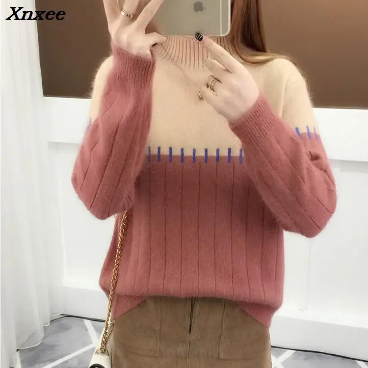 High Quality Women Sweater New Turtleneck Pullover Winter Tops Solid Sweater Autumn Female Sweater Hot Sale Xnxee