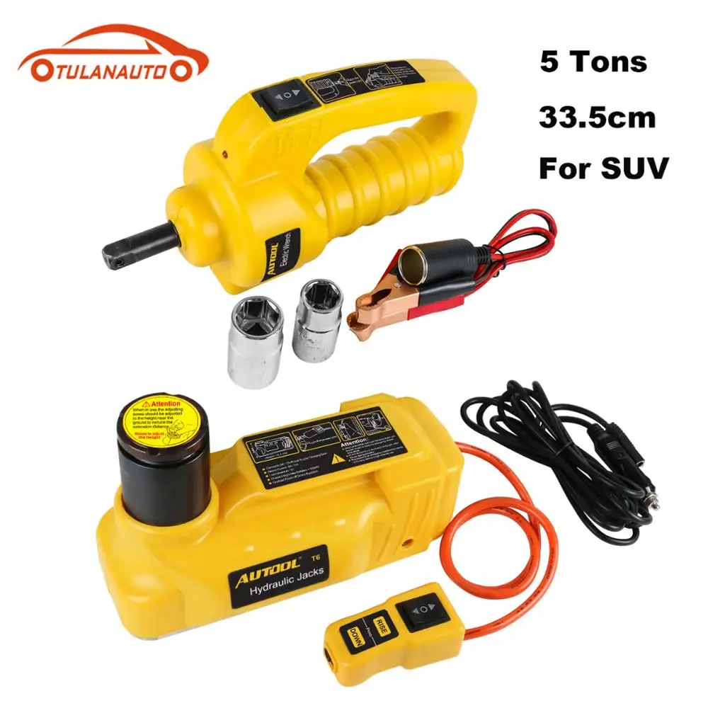 

TULANAUTO 12V DC 5-ton jacks hydraulic car SUV Off-road Lifting Vehicle Kits electric tool car workshop wrench