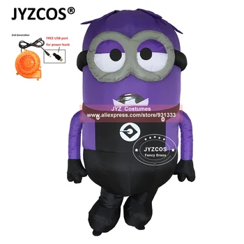 

JYZCOS Inflatable Minion Halloween Costumes for Adult Despicable Me 2 Anime Cosplay Blow Up Mascot Purim Fancy Dress Cartoon