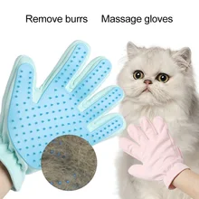 Перчатка для игры с кошкой уход за щеткой собака волос Deshedding Кисть гребень перчатки очистка массажные перчатки для животных