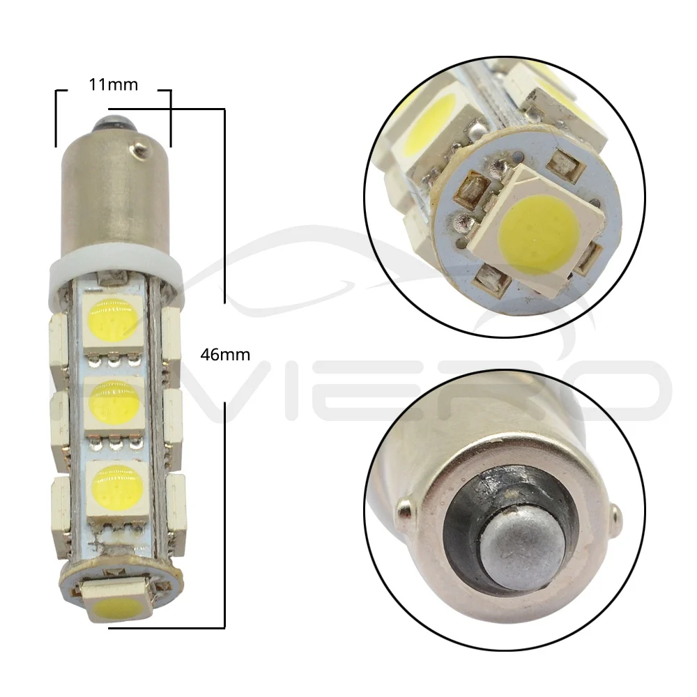 2X T11 Ba9s T4W 5050 13smd белый Авто Светодиодный Маркер лампа номерного знака светильник фестон купольная лампа дверная Лампа Dc 12v парковка Клин