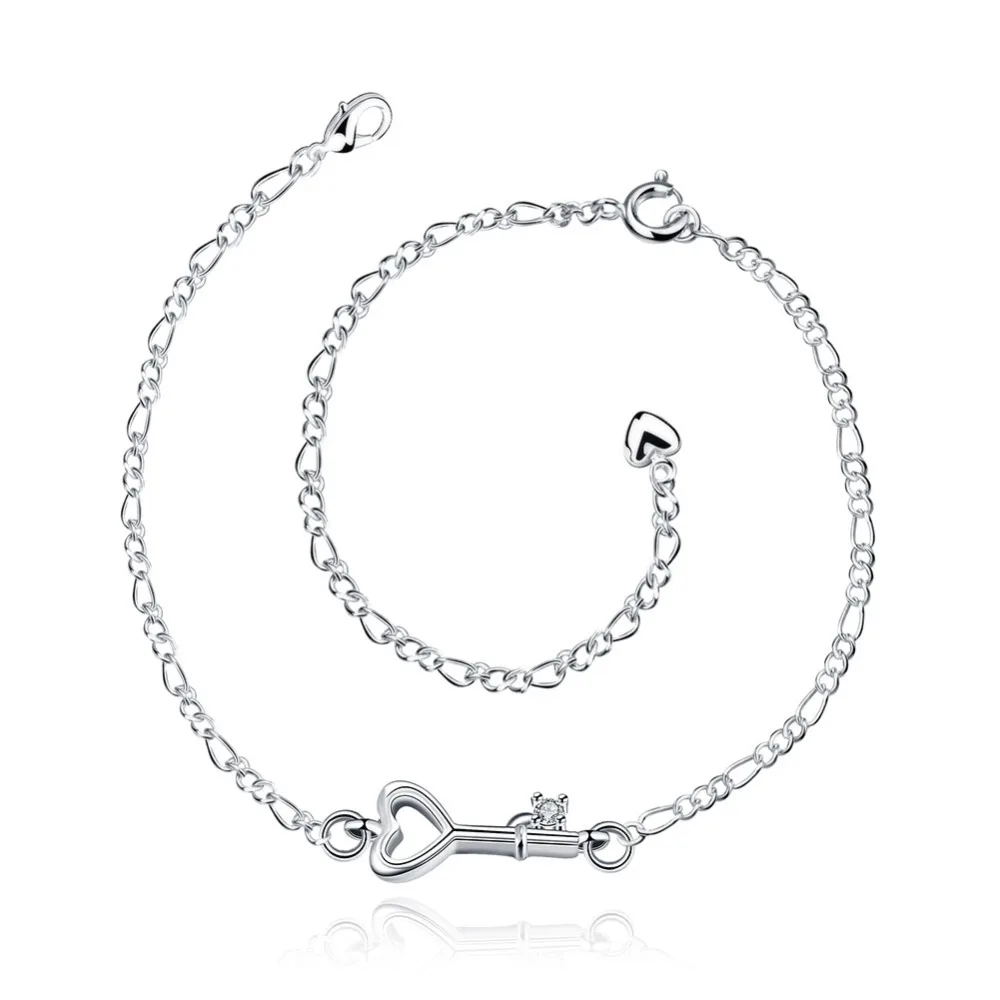 

Little Key Anklet 20cm Anklets Factory Price 925 jewelry silver plated Anklets Fashion Jewelry Solid Silver Anklet JL-A024