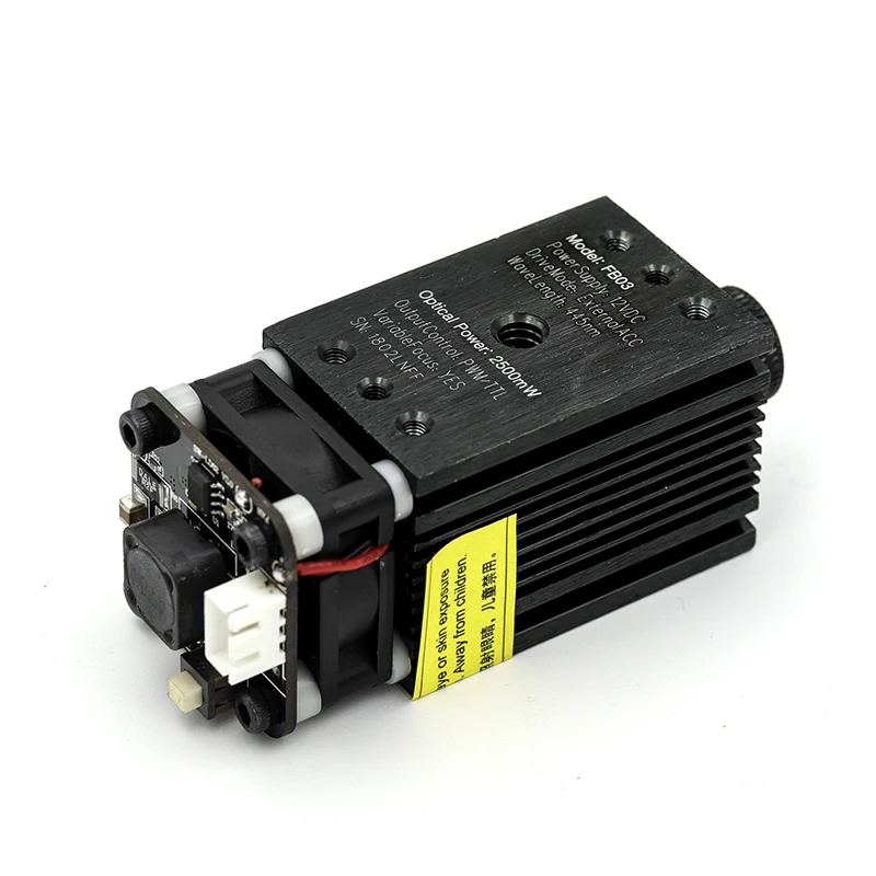 FB03 2500 мвт 445нм 12 В синий лазерный модуль 2,54-3 P ttl/PWM модуляция для лазерного гравера может контролировать мощность лазера Фокусируемый GKTOOLS