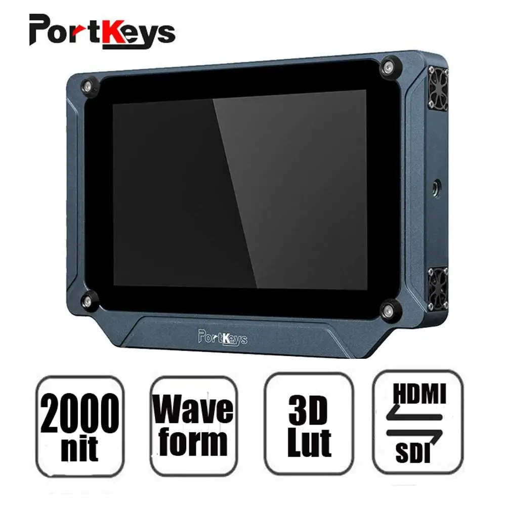 

PortKeys BM7 7 inch Bright 2000nit 3G-SDI Full HD On-Camera Field Monitor 4K 3D LUT HDR Preview Video Monitor