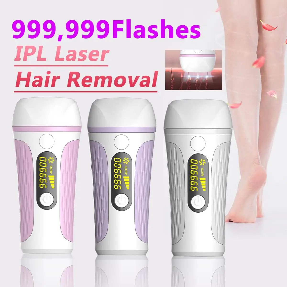 

3 in 1 Permanent Laser Hair Removal Epilator Women Photo Threading Pulsed Light Machine Female Face Depilatory Body Depilation
