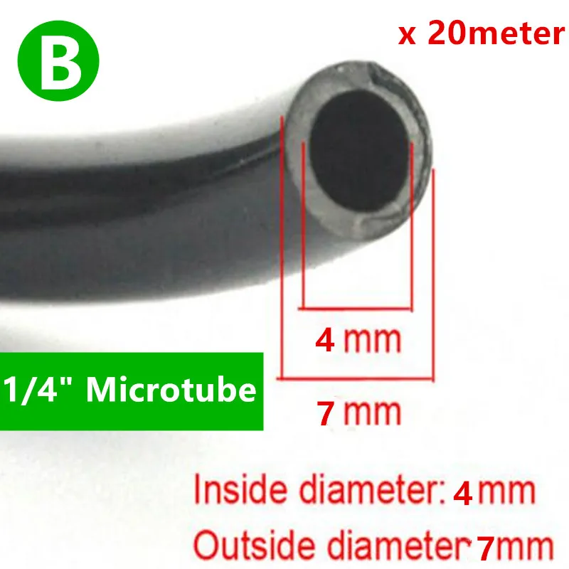 4/7 мм/8 11 мм полива трубы ПВХ шланг pipemicro капельницы орошения Системы труба для капельного орошения Фиттинг для опрыскивателя шланг - Цвет: B   20pcs