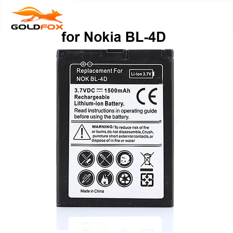 Высокое качество телефон Replacment 1500 мАч BL-4D Батарея для Nokia N97 N8 N8-00 E5 E5-00 E7 E7-00 литий-ионный Bateria BL 4D Батарея