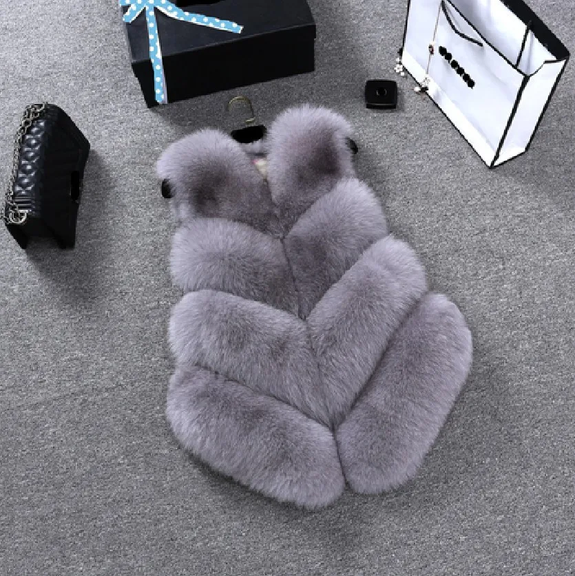 

2018 Real Rayon Casual Short Chalecos Mujer Haining New Fur Waistcoat Female Skin Imitation Fox Vest Manufacturers Wholesale