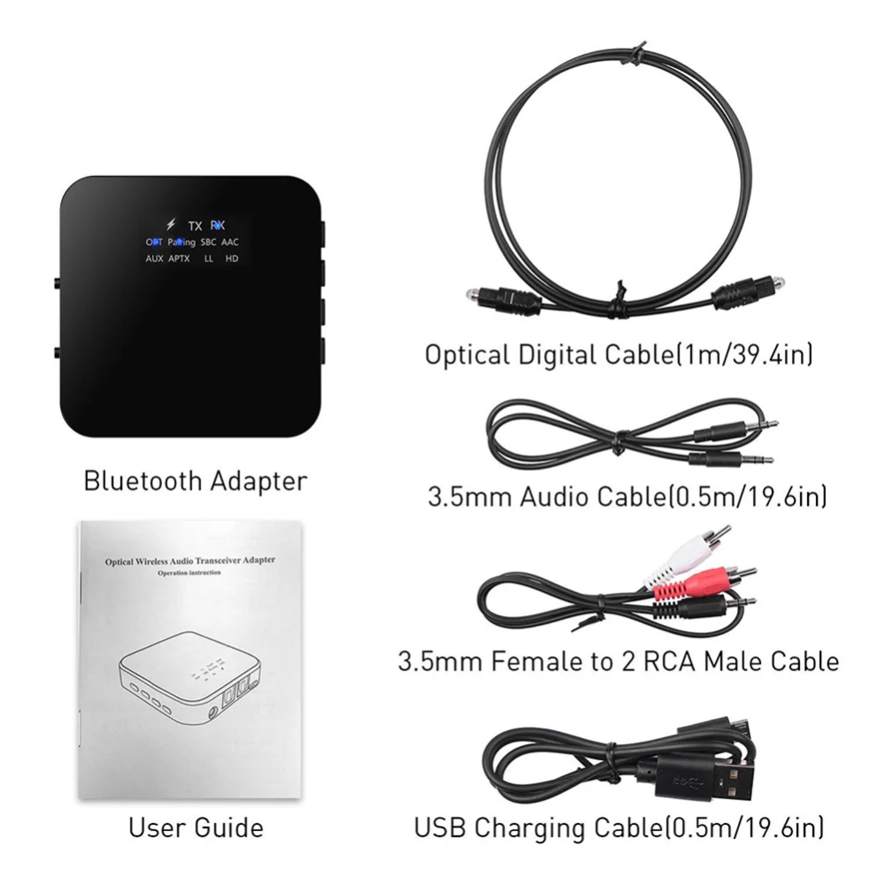 Bluetooth 5,0 аудио передатчик приемник Музыка CSR8675 AptX HD LL низкая задержка ТВ ПК Bt беспроводной адаптер RCA/SPDIF/3,5 мм, AUX, разъем