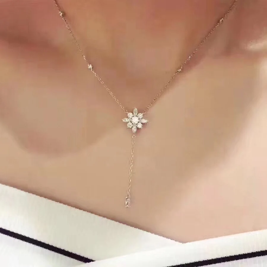 

Fashion Brand Necklace Pendant Luxury 925 Sterling Silver Fine Jewelry For Women Wedding Party Daily High Quality Bijoux