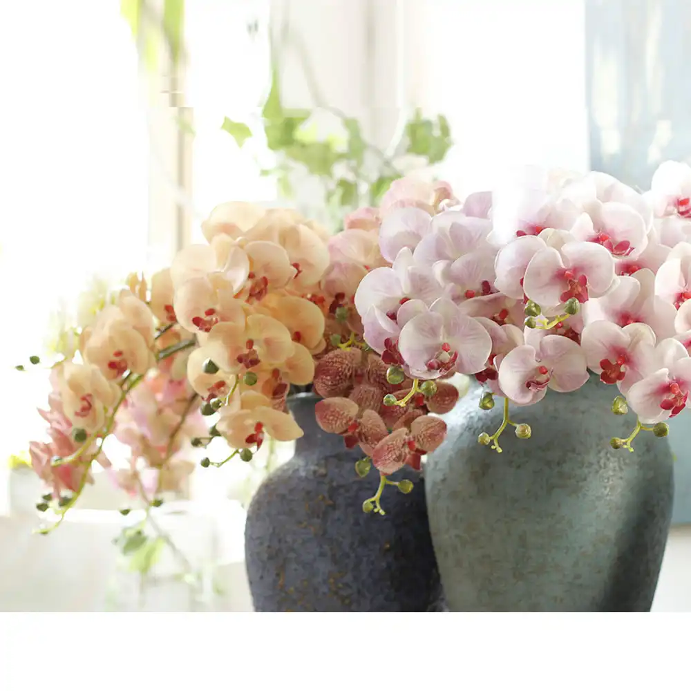 Guigui 5pieces 3d Artificial Orchid Flowers Real Touch Leopard