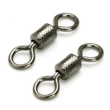 100pcs/lot Fishing Swivels Knurling Connector size1-8 Ball Bearing Swivel Safety Snap Solid Rolling Rings Fishhooks Accessories
