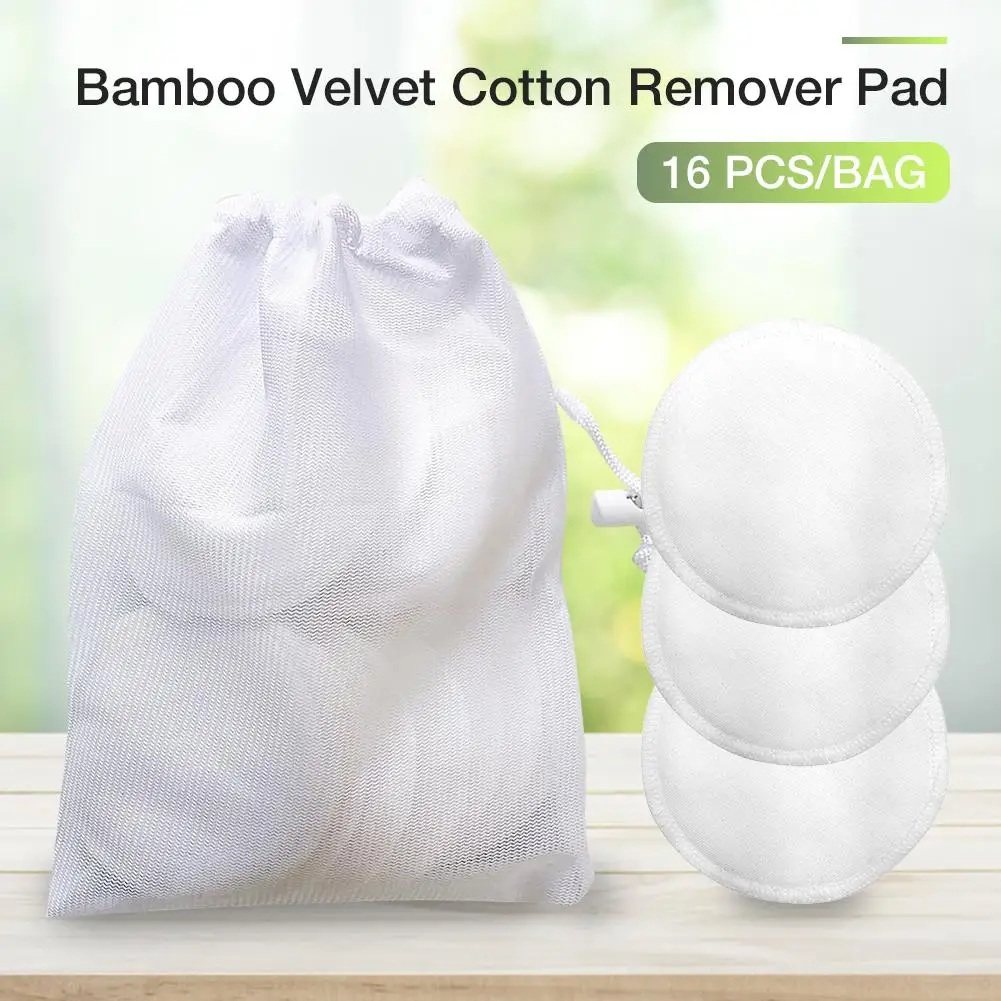 

8cm 16Pcs Three Layers Of Cotton Bamboo Velvet Cotton Remover Pad For Facial Cleaning Reusable Skin Care Face Wipes Washable