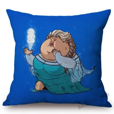 Ироничные забавные имитирующие жир супер герой es принцесса комикс мультфильм домашняя декоративная подушка для дивана чехол милый ожирение герой чехол для подушки наволочка - Цвет: N281-23