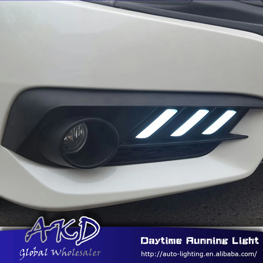 

AKD Car Styling for Honda Civic 10G 2016-2017 LED DRL for Civic X Turning Led Drl Running Light Fog Light Parking Accessories