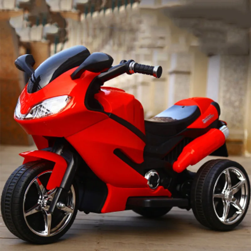 Детский Электрический мотоцикл, детский трехколесный велосипед для мальчиков и девочек 2-5-8 лет, заряжаемый игрушечный автомобиль с дистанционным управлением - Цвет: Model 2 Red