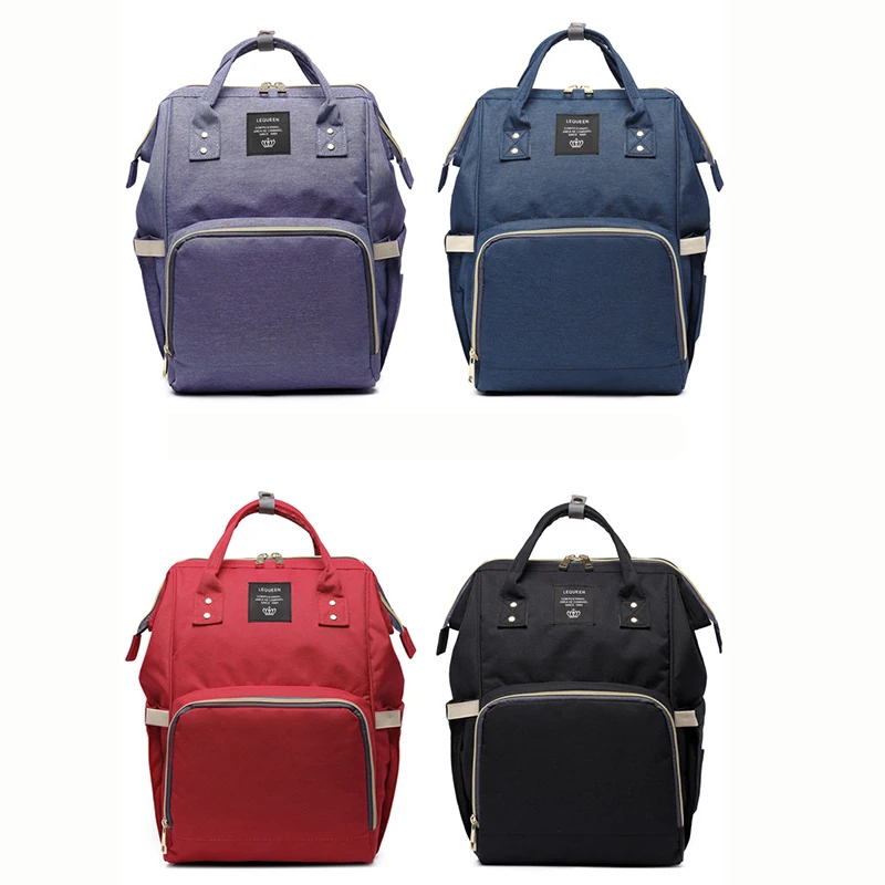 

lequeen Diaper Bags Baby Travel Mummy Maternity Backpack Oxford Cloth baby care mom Bottle wet bag stroller Hanging Backpack