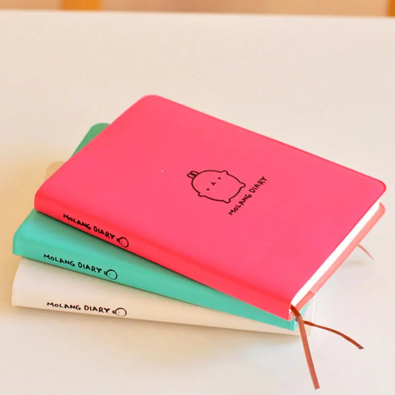 

2016-2017 Cute Kawaii Notebook Cartoon Molang Rabbit Journal Diary Planner Notepad for Kids Gift Korean Stationery