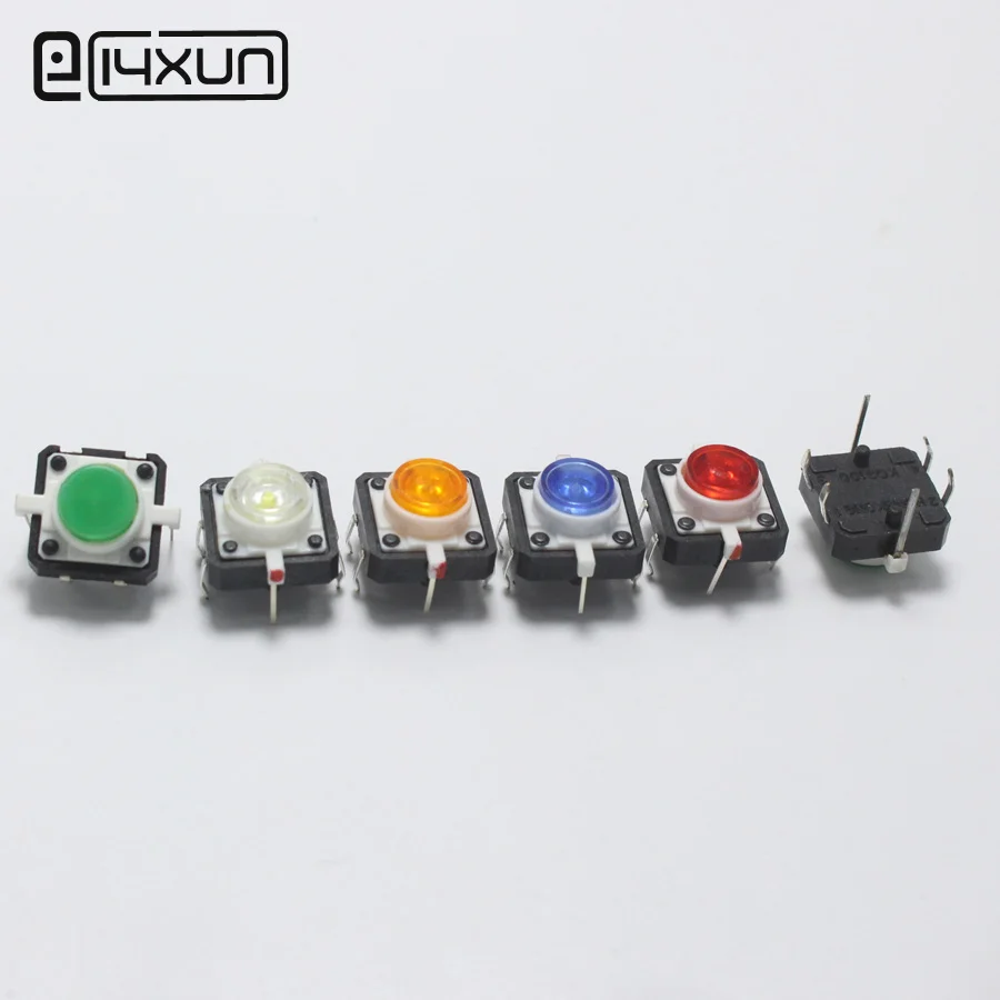 1pcs 12*12*7.3mm 4pin Tactile Tact Mini Push Button Switch with LED