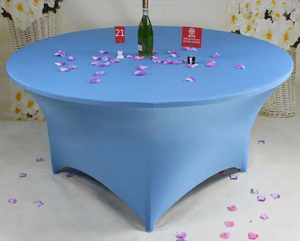 1 шт. 5ft 6ft круглый приталенный эластичный чехол для стола из спандекса лайкра стрейч скатерть на стол для свадьбы отель украшение для банкета и вечеринки - Цвет: Blue