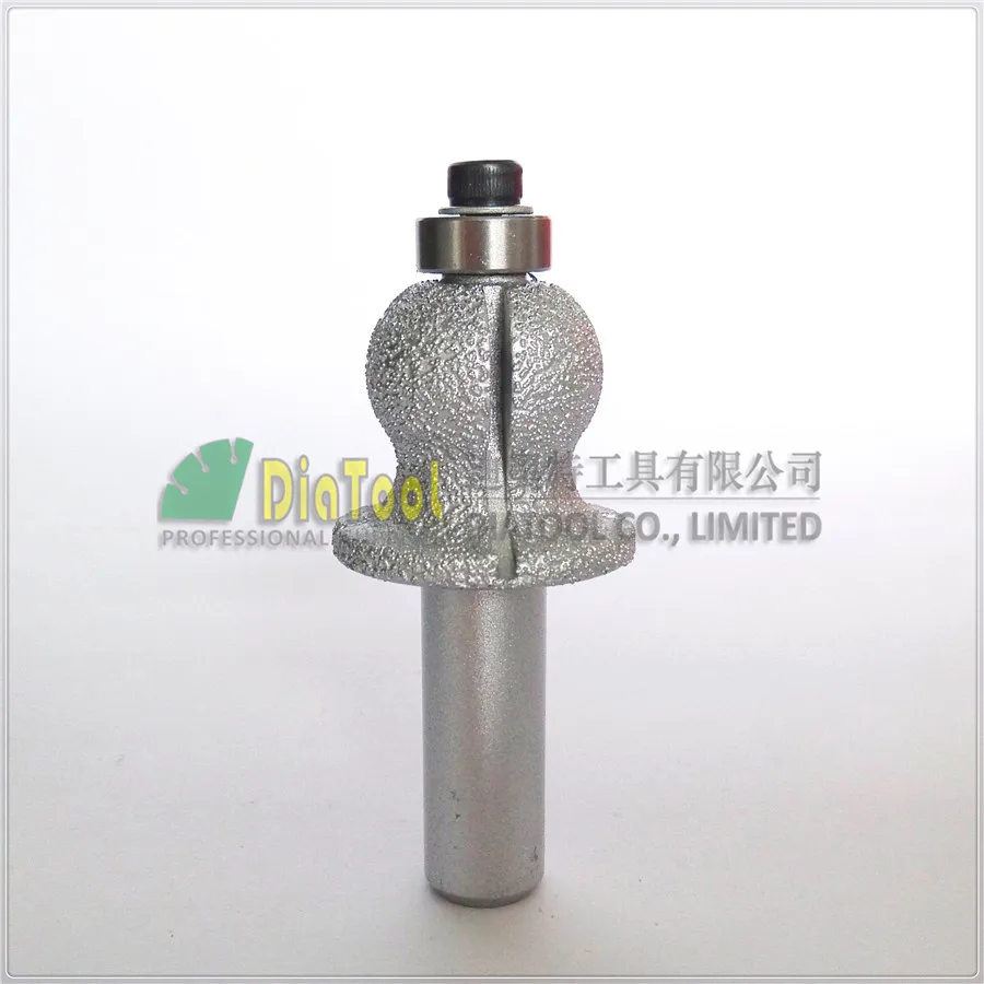 DIATOOL Brazed Diamond Router Bits With 1/2" Shank For Slab Edge Profile, Router Cutter For Stone, Rome-3 Type