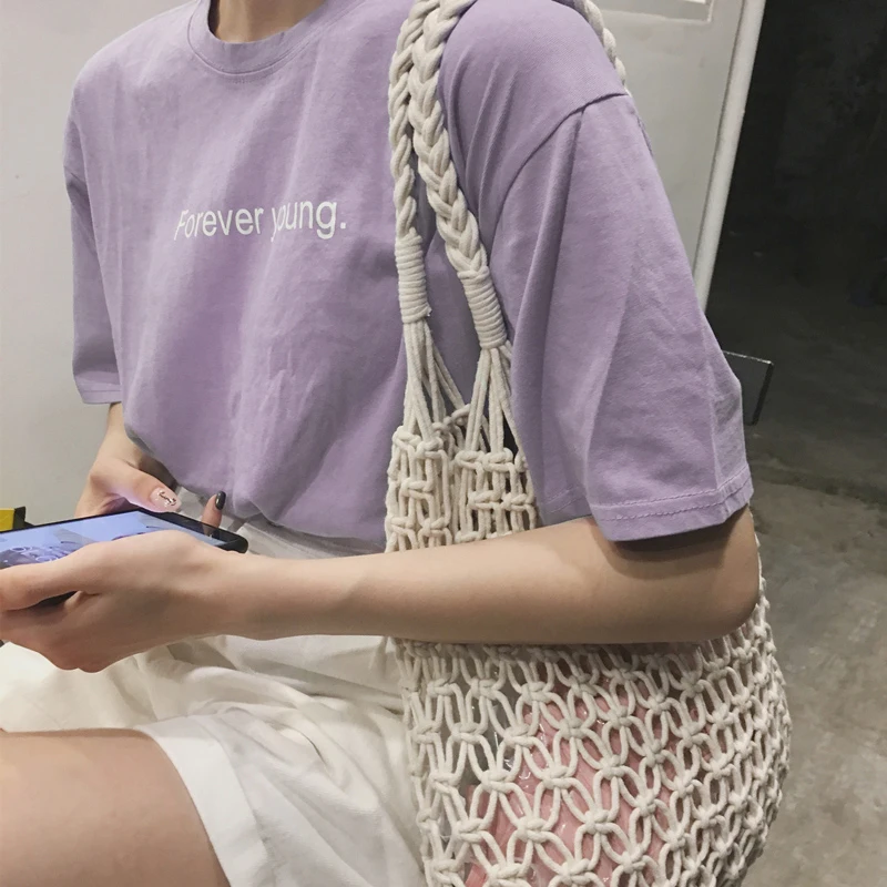 Summer Korean Casual Loose Tshirt Women Letter T-shirts Printing Funny Tee Shirt For Female Top Clothes Short Sleeve Tees