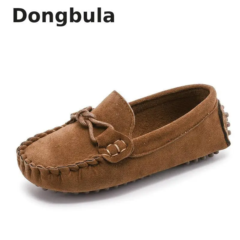Детские лоферы; кроссовки для детей; Повседневная обувь для маленьких мальчиков; обувь на мягкой подошве для маленьких девочек; однотонная Мягкая дышащая обувь - Цвет: Brown