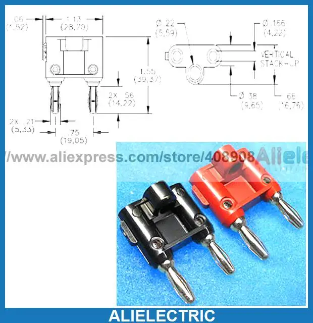 

20pcs X 4mm Double Banana Plug to Binding Post Socket Jack Speaker Cables Test Probes