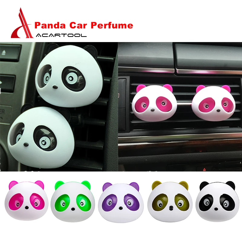 

2pcs Cute Panda Car Air Freshener Car-styling Panda Head 5ml Solid Car Perfumes 6 Colors Flavoring Air Conditioning Vent