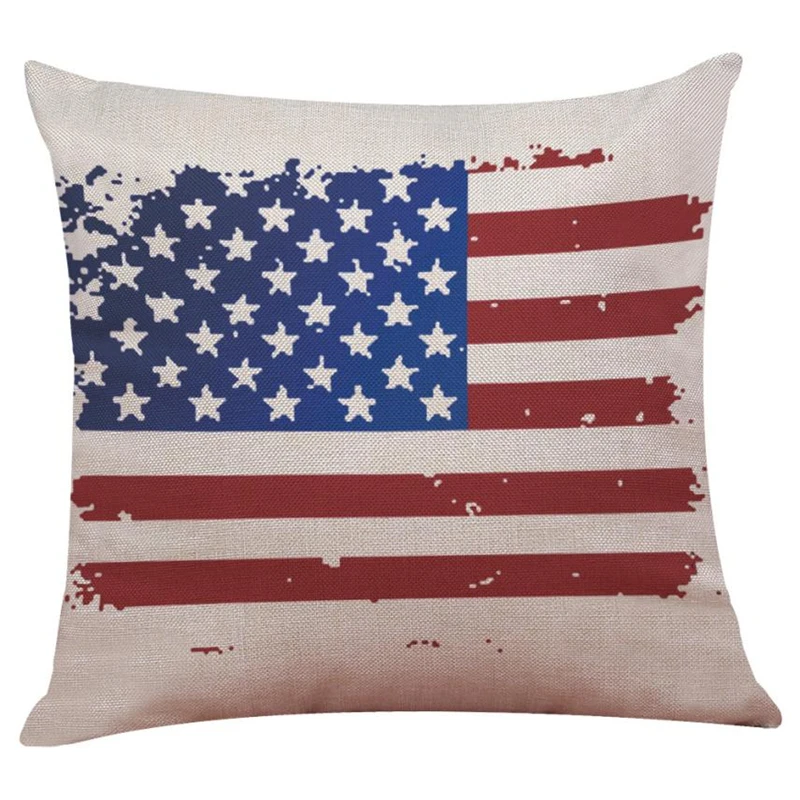 Vintage American Flag Pillow Cases Cotton Linen decorative cushions