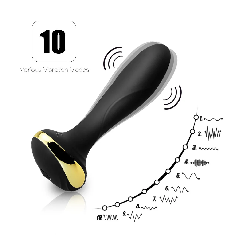 _07Silicone Prostate Massage 10 Speeds Mute Anal Vibrator Adult Sex Toys for Man Butt Plug Masturbator Erotic Toys