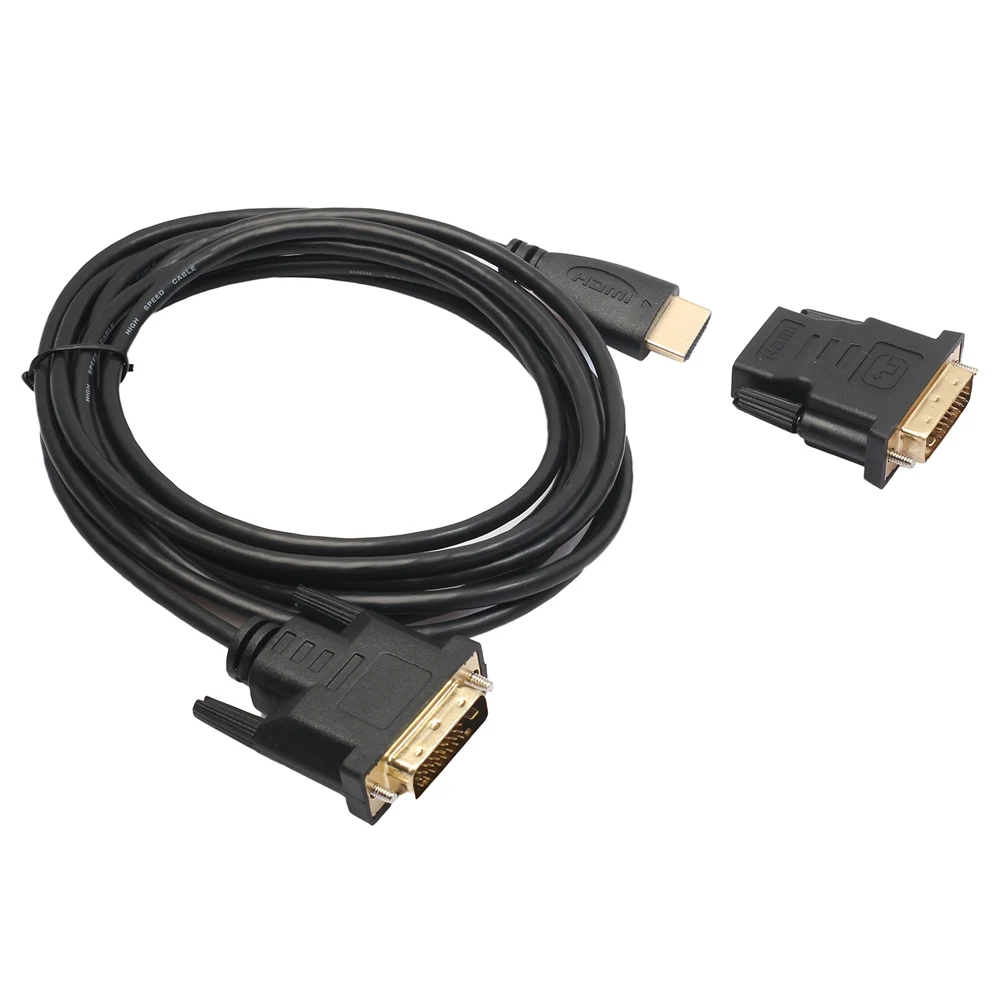 

Gold-Plated HDMI to DVI 24+1 Pin Cable Cord + DVI Male Adapter 1080P DVI cable adaptor for HDTV PS3 XBOX