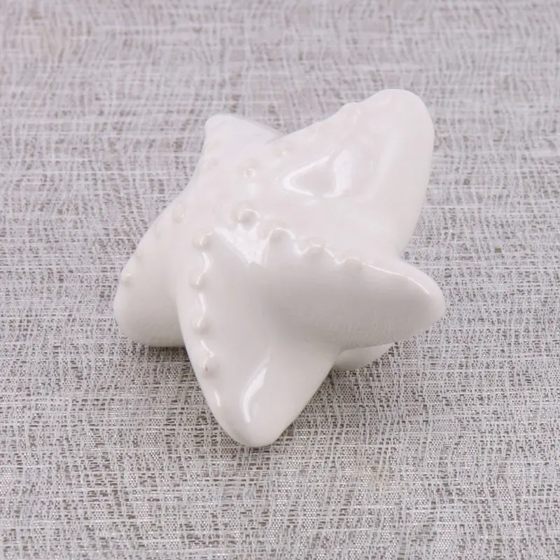 

Ceramic Starfish Cabinet Knobs and Pulls Furniture Handles Cupboard Drawer Dresser Wardrobe Door Knob