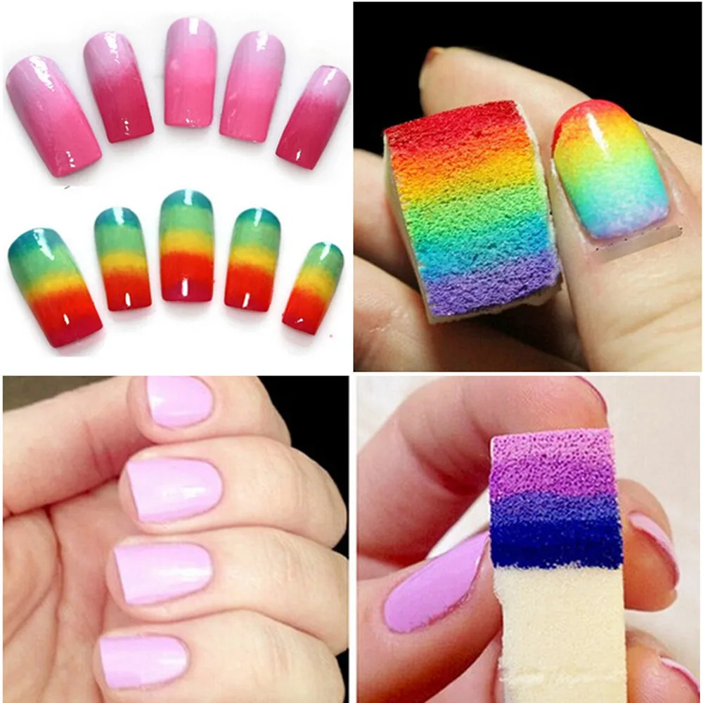 

20 Pcs/Set Beige Makeup Blender Soft Triangle Nail Art Polish Gel Gradient Color Stamping Stamp DIY Nail