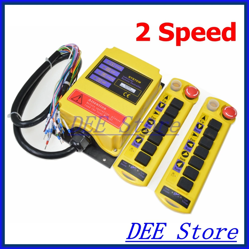 Free Shipping 2 Speed 2 Transmitters Control Hoist Crane Radio Remote Control Push Button Switch System Controller with E-stop Free Shipping 2 Speed 2 Transmitters Control Hoist Crane Radio Remote Control Push Button Switch System Controller with E-stop