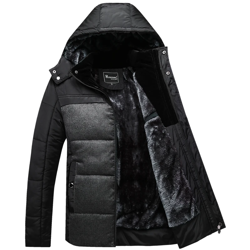겨울 코트 남자 검정 복어 자켓 따뜻한 남성 보호 코트 파우더 outwear 면화 패딩 처리 후드 코트 남성 코튼 재킷 X1509
