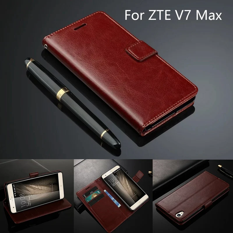 Fundas zte V7 Max чехол Роскошный футляр из искусственной кожи для лезвие защитный