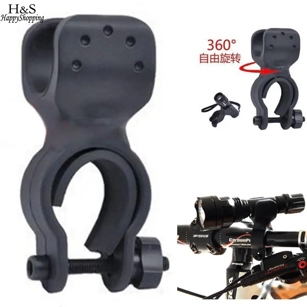 360 Rotation Swivel Bicycle Mount Road Bike Headlight Flashlight Torch