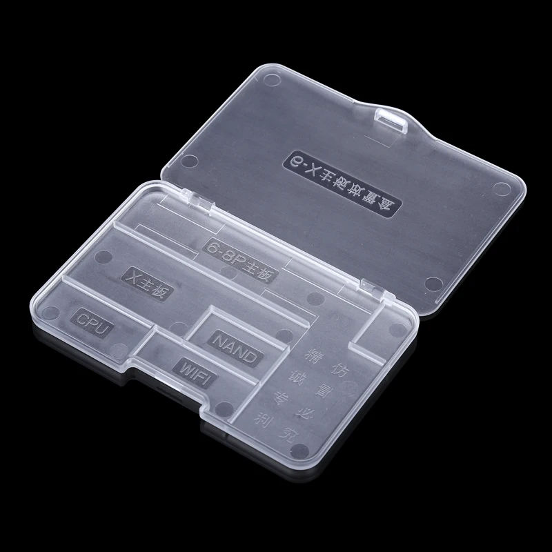 

Plastic Compartment Transparent IC Chip Motherboard Storage Box for Protect iPhone 6 6S 7 8 X PCB CPU Tool Box