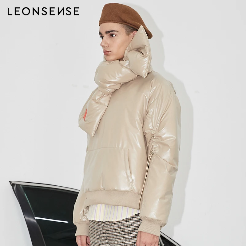 LEONSENSE New 2018 Top Quality Warm Men's Warm Winter Cotton scarf Jacket Windproof Casual Short Outerwear Thick Coat Men Parka LEONSENSE New 2018 Top Quality Warm Men's Warm Winter Cotton scarf Jacket Windproof Casual Short Outerwear Thick Coat Men Parka
