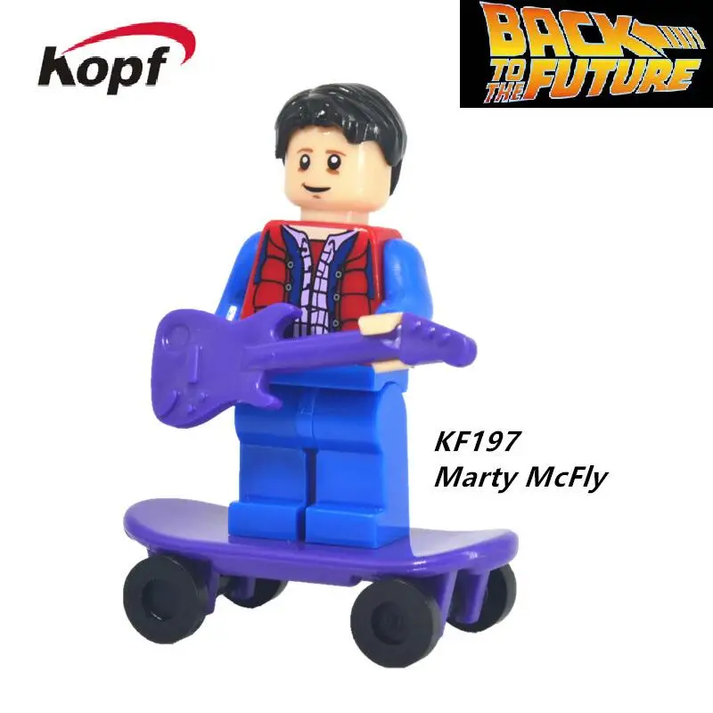 Супер Герои одной продажи Doc коричневый Back to the Future цифры Marty McFly комплект 21103 строительные блоки Детский подарок игрушки KF198