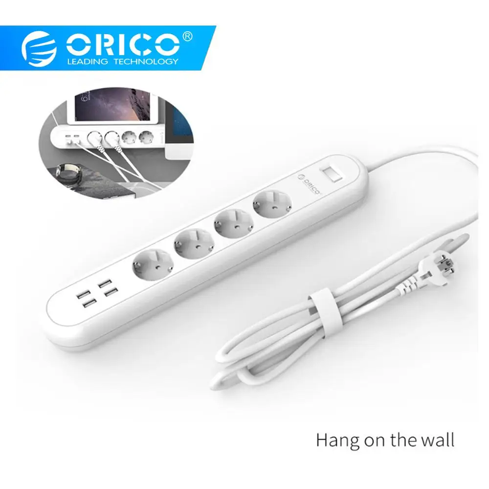 Электрическая лента ORICO EU с 4 usb портами для зарядки гнезда многофункциональное