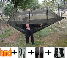 Hiking Camping Hammock Mosquito Net Parachute Fabric Indoor Outdoor Home Garden Beach Hangmat Backpacking Portable Travel